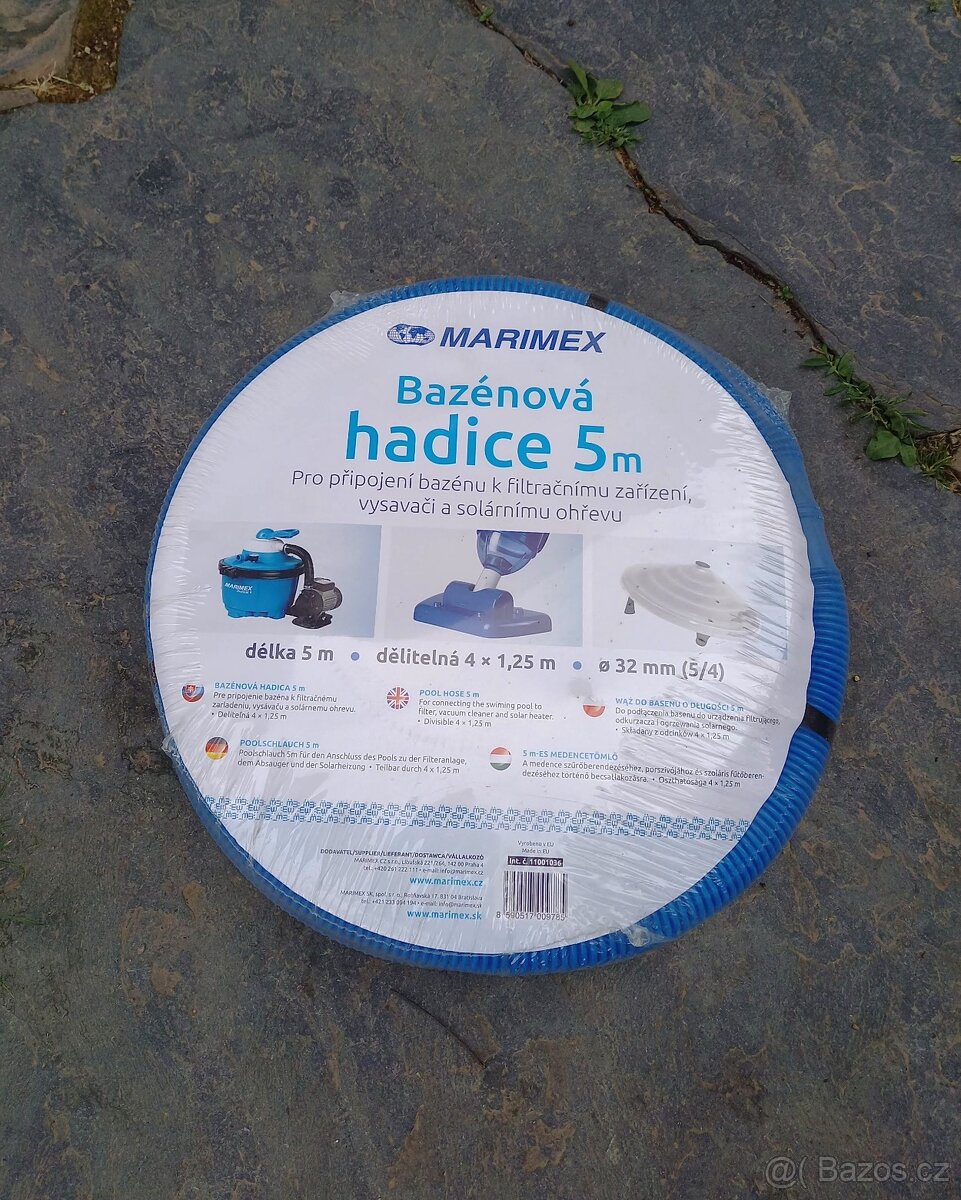 Hadice marimex 32 mm, 5m, modrá, nová