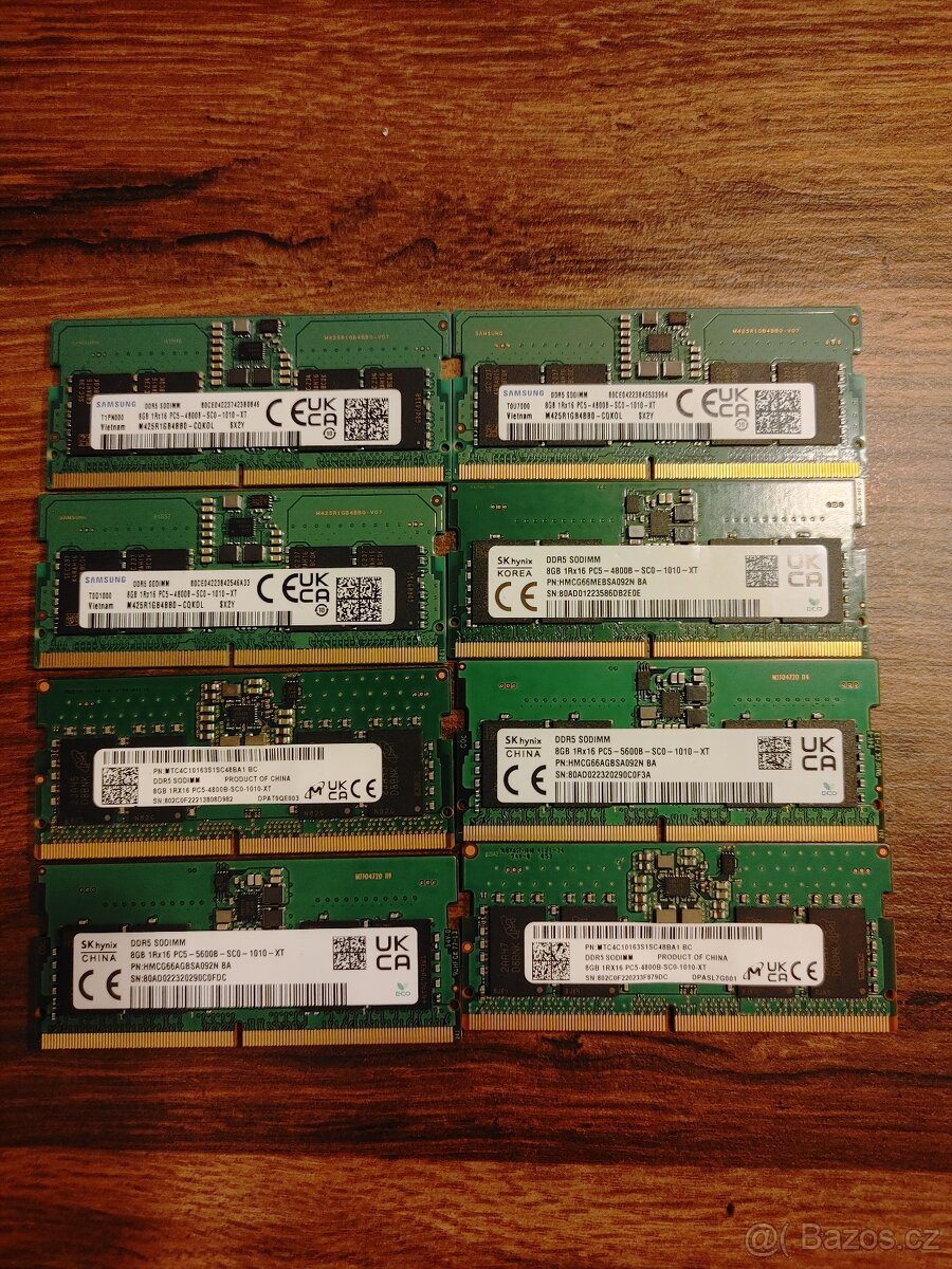 DDR5 SO-DIMM 8gb 1rx16 PC5-4800 - cela sada ---8 ks