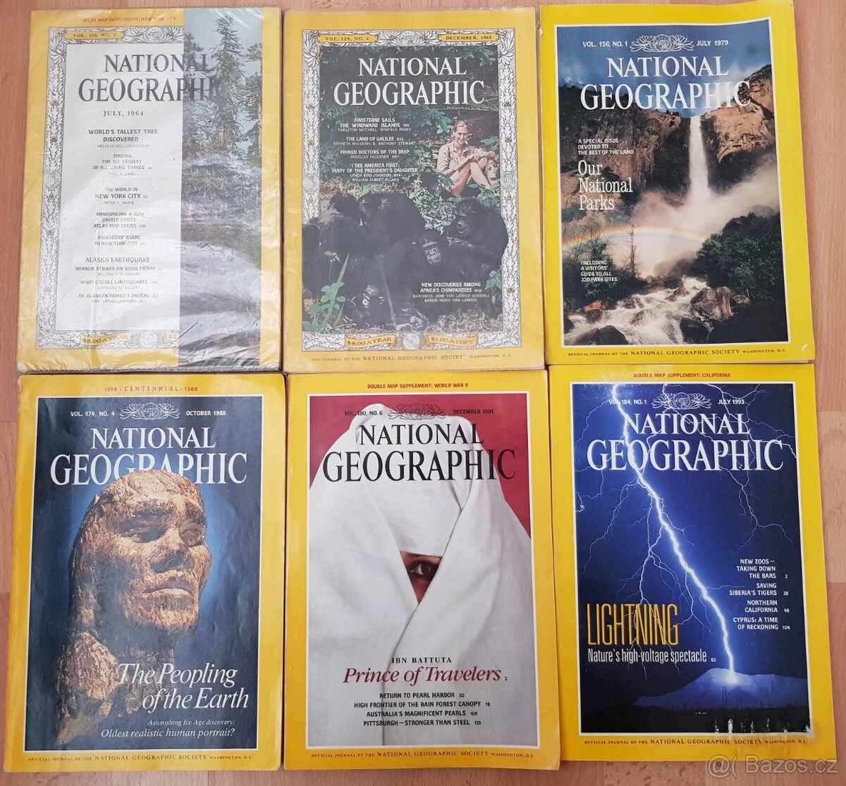 Staré časopisy NATIONAL GEOGRAPHIC 1964-1993-popis