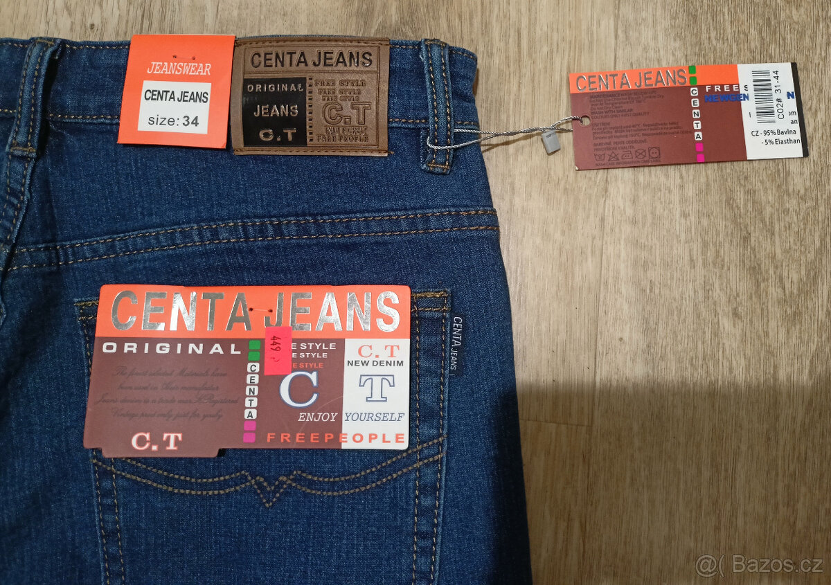 Rifle, Džíny, Jeansy, Kalhoty, CENTA JEANS nové vel. 34