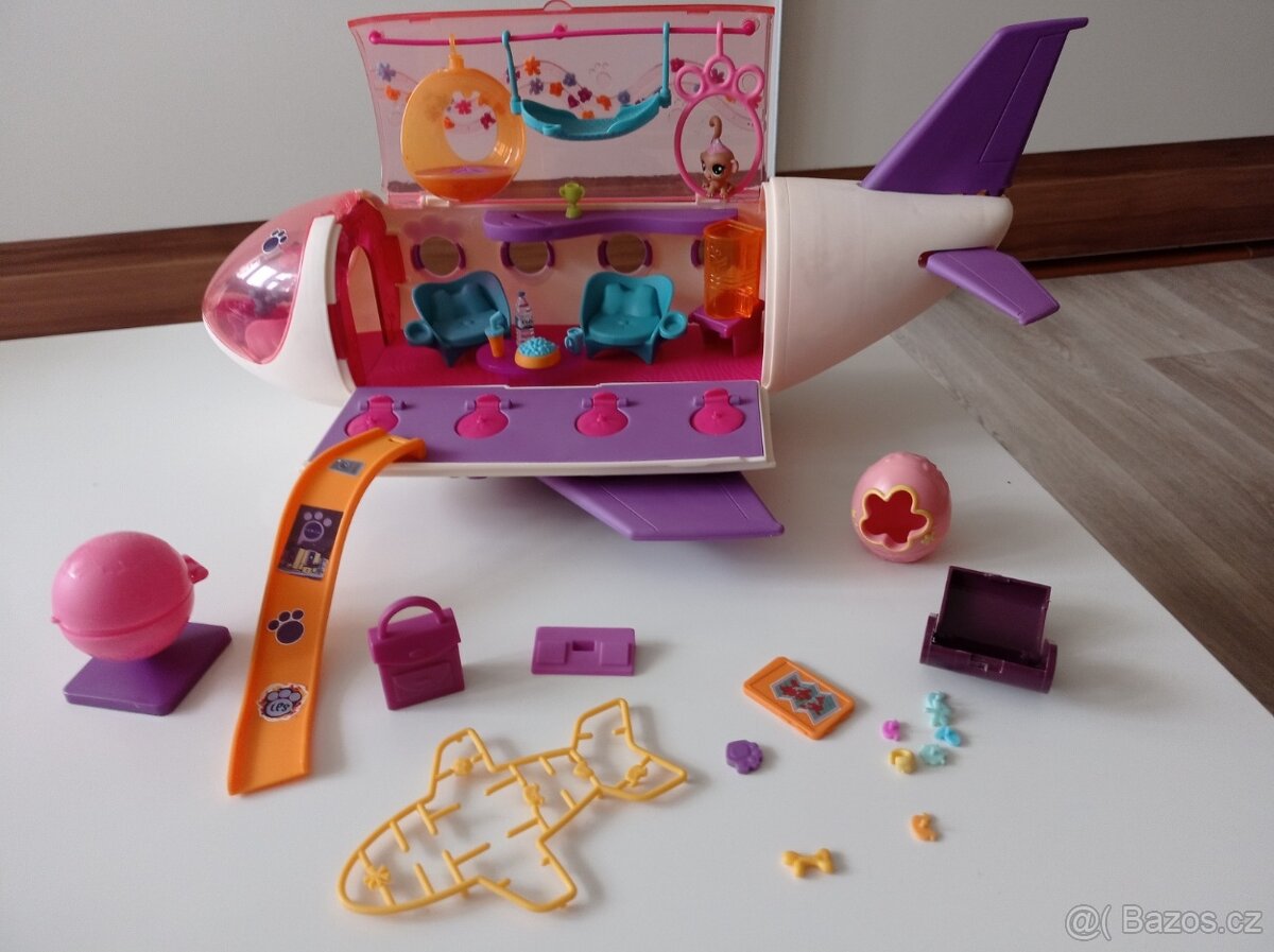 Letadlo lps originál littlest petshop s doplňky a zvířatkem