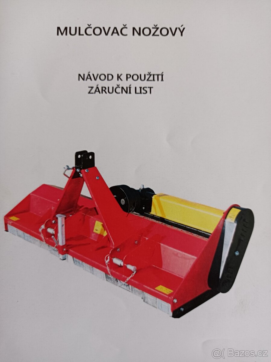 Prodám 1x použitý nožový mulčovač š.125 cm