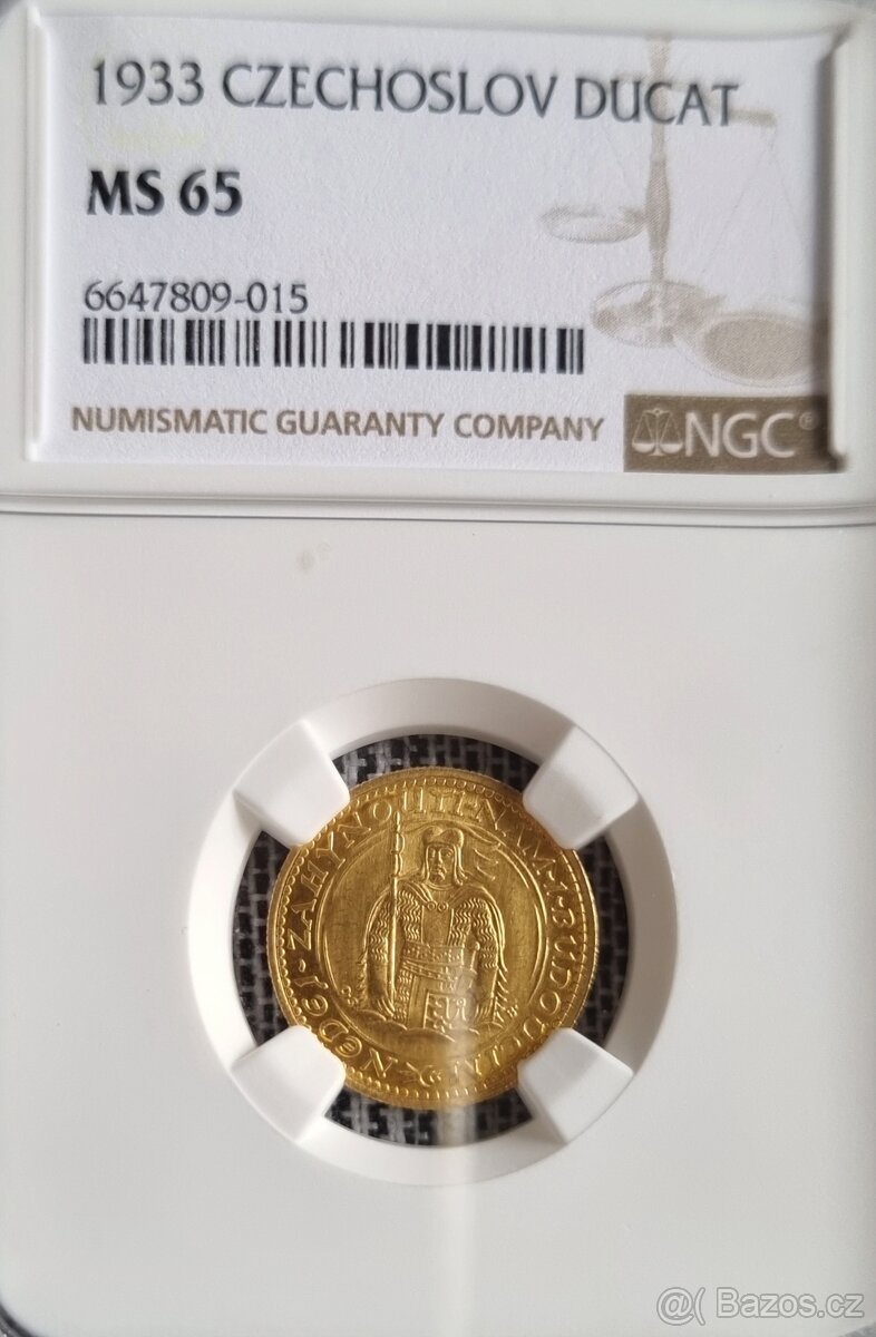 Zlatý Svatováclavský Dukát 1933, Certifikace NGC MS65