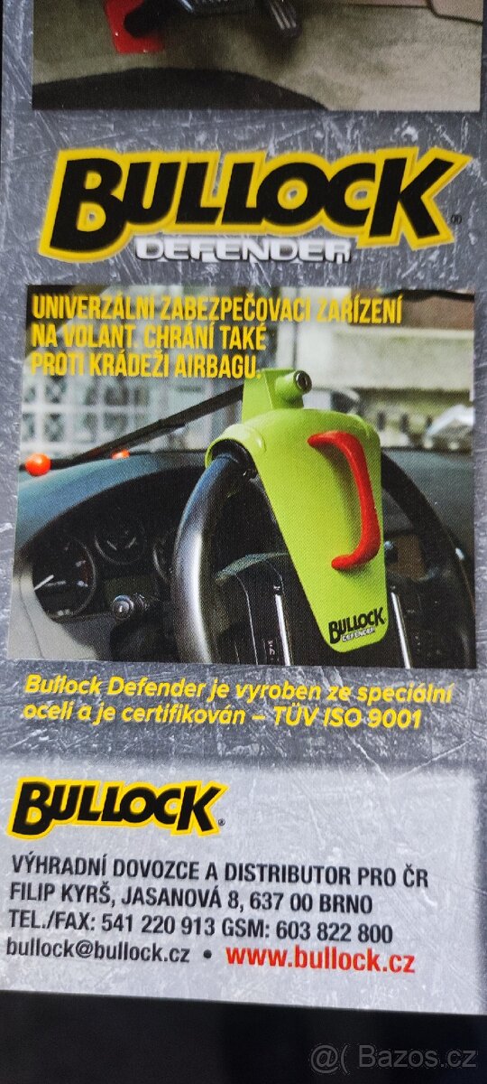 Bullock- mechanické zabezpečení na volant