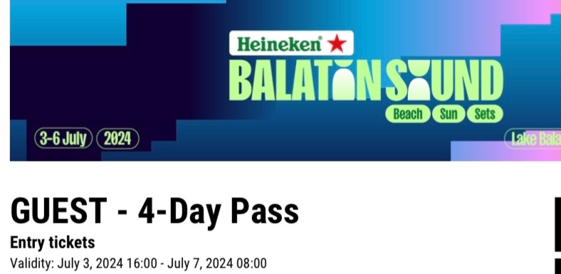 2x 4.denní Pass na Balatonsound