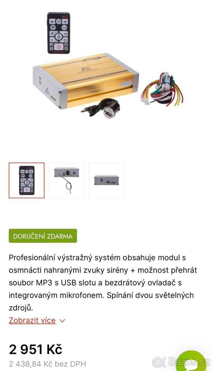 Vystrazny system s mikrofonem 400w 12v