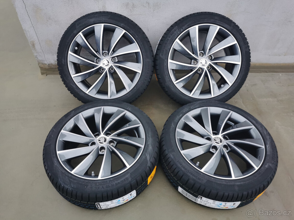 Alu kola Škoda SUPERB III 8Jx18 ET44 5x112 235/45 R18 zimní