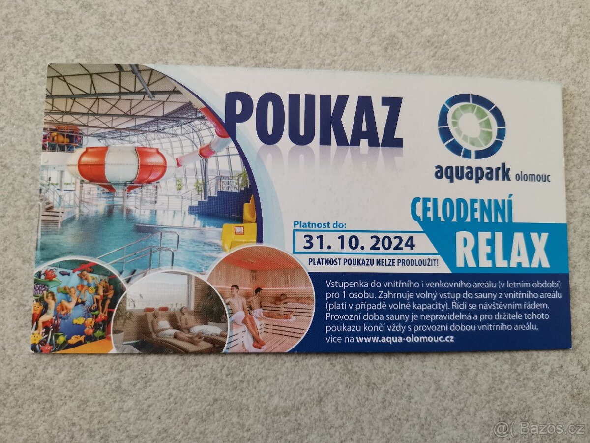 Celodenní poukaz do aquaparku v Olomouci