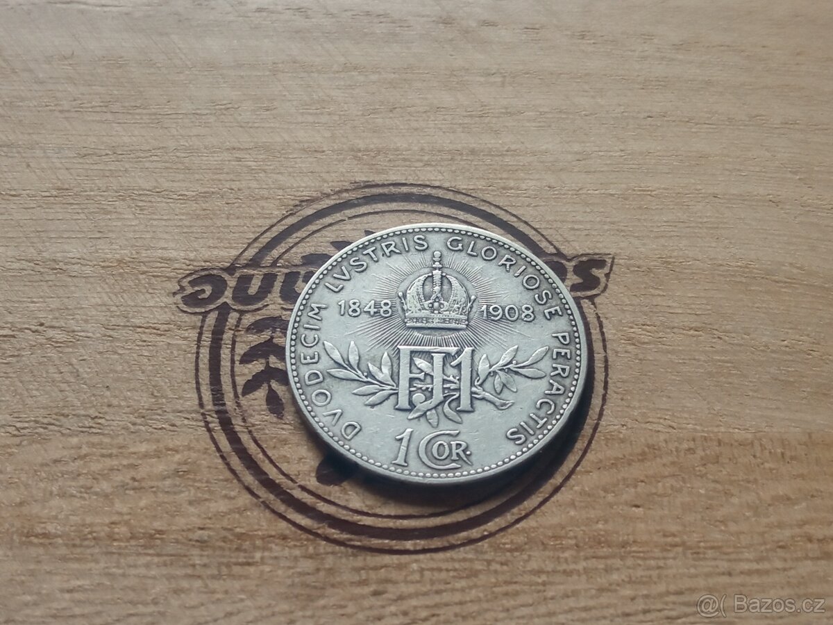 STŘÍBRO 1 KORUNA FR.JOS.VÝROČNÍ