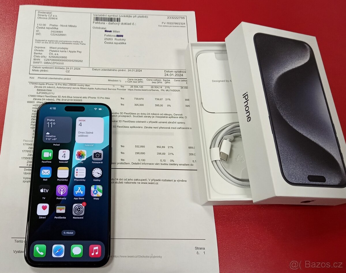 Apple iPhone 15 Pro Max 256GB záruka Smarty 1/2026