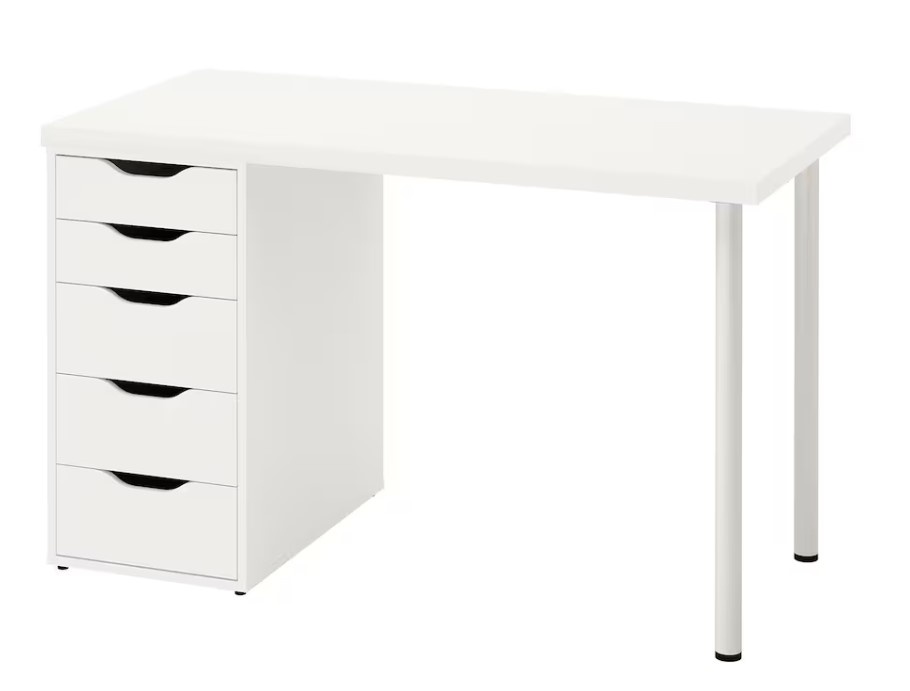 Bílý dětský psací stůl se šuplíky IKEA LAGKAPTEN / ALEX