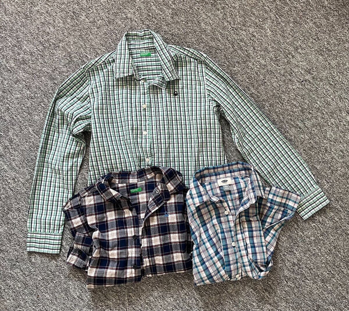 3x košile Benetton, 10-12let