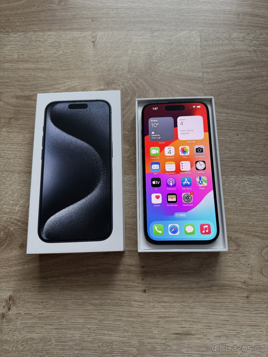 iPhone 15 PRO stav nového v záruce Bat.99%