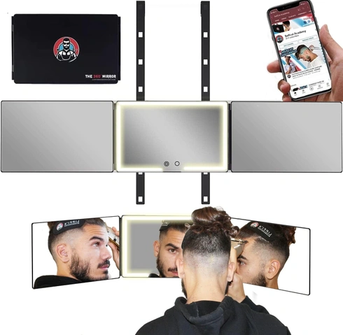 Nové 3-cestné zrcadlo s led osvícením Lipfi barbershop