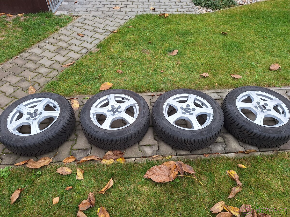 Alu kola 5x100 zimni pneu 185/60r15 ET 38