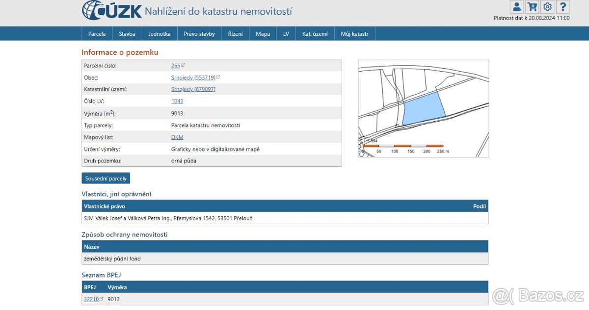 Prodám pozemky v obci Srnojedy