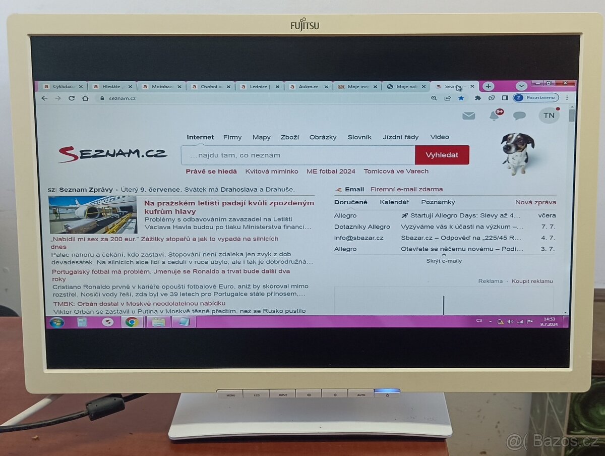 Monitor,22" Fujitsu B22W-7 bílý včetně napájecího kabelu. O