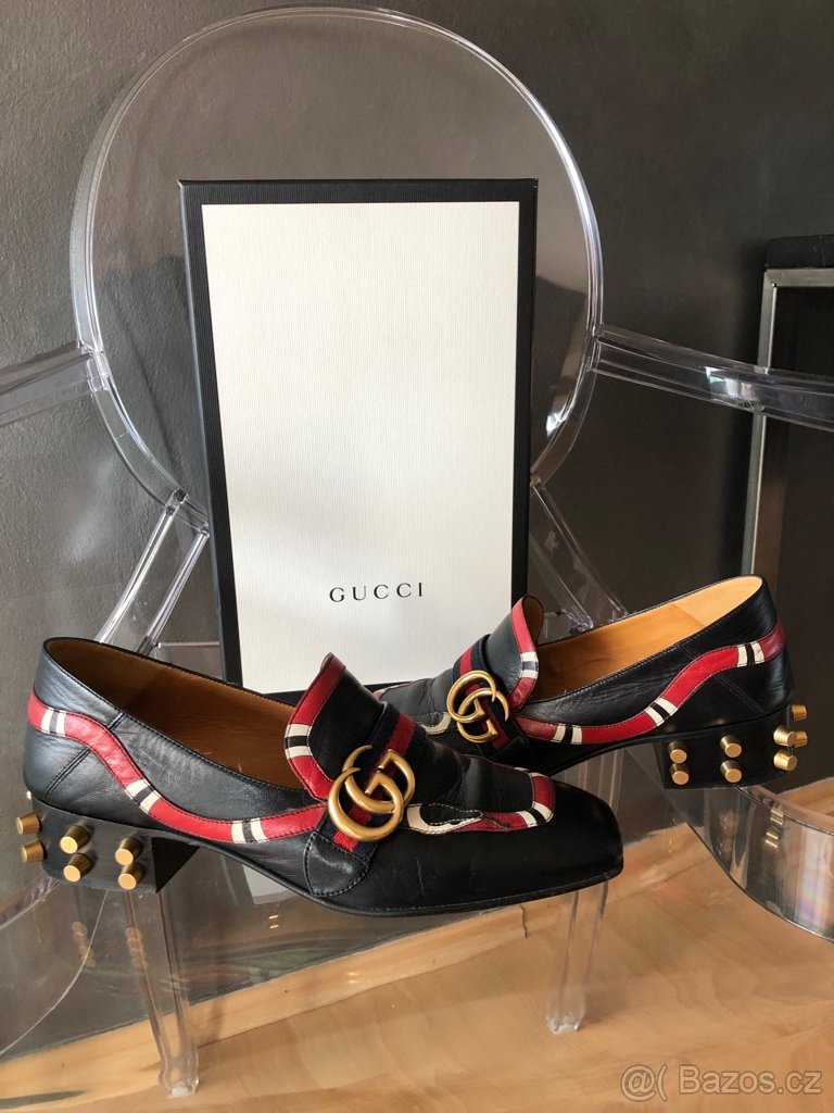 Celokožené mokasíny Gucci