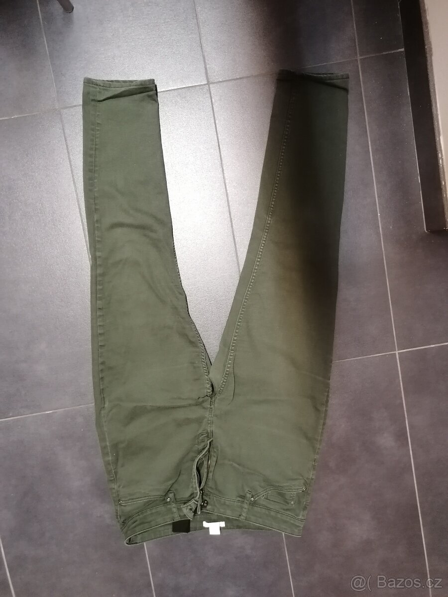 Dámské skinny/slim džíny z H&M vel. 44, zelené