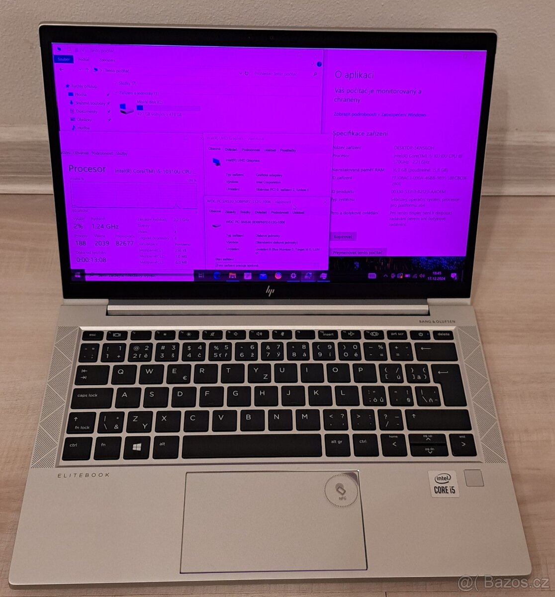 NB HP EliteBook 830 G7, 8x2,2 Ghz, 16GB RAM, 500GB HDD SSD P