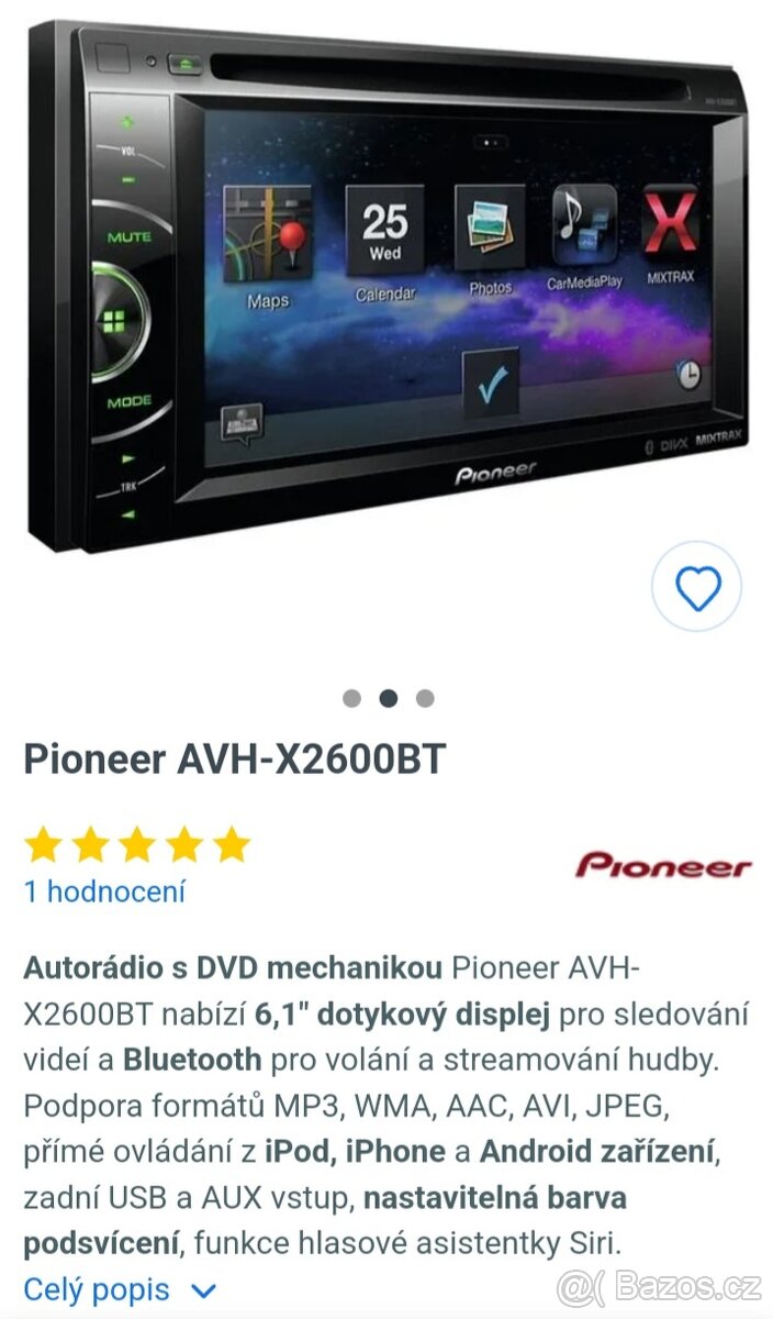 Prodám PIONEER AVH-X2600BT