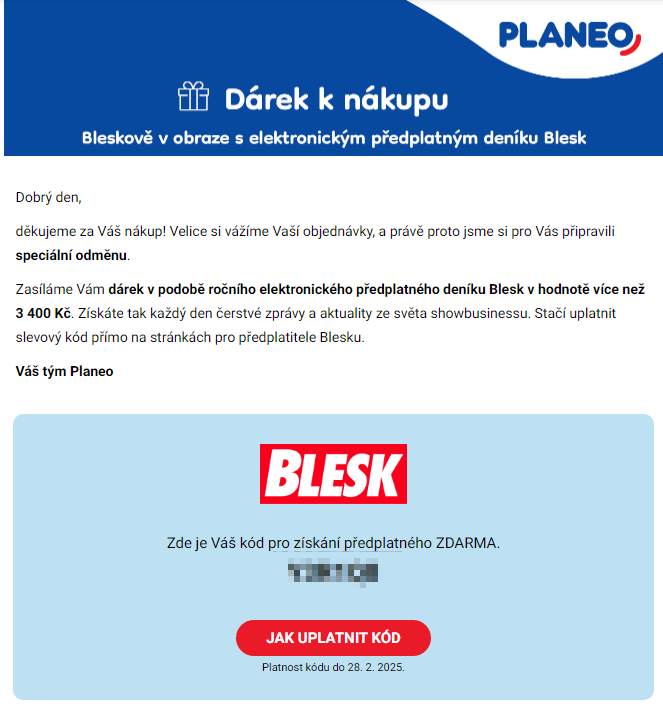 Časopis BLESK - elektronické roční předplatné