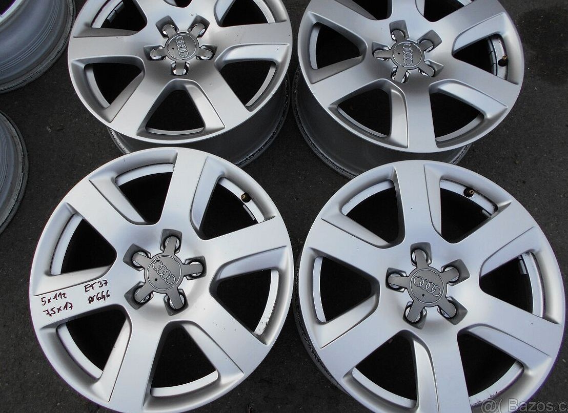 Alu disky originál Audi 17", rozteč 5x112, ET 37, šíře 7,5J