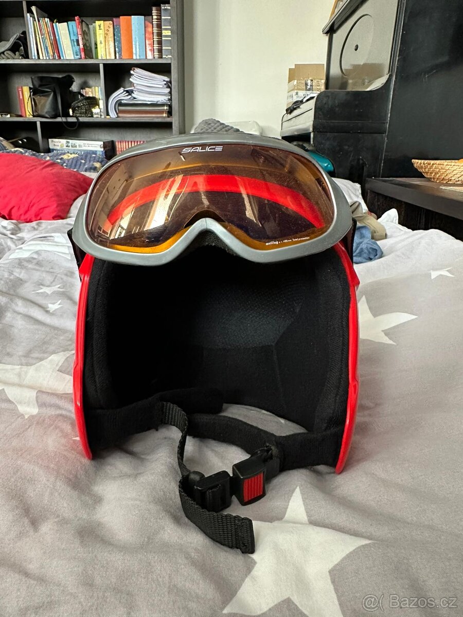 Dětská lyžařská helma + brýle + rukavice