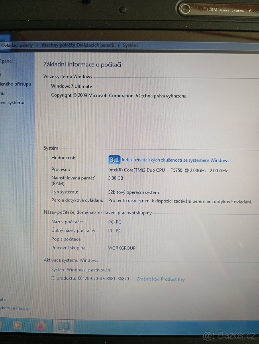 Prodám notebook Asus F3E