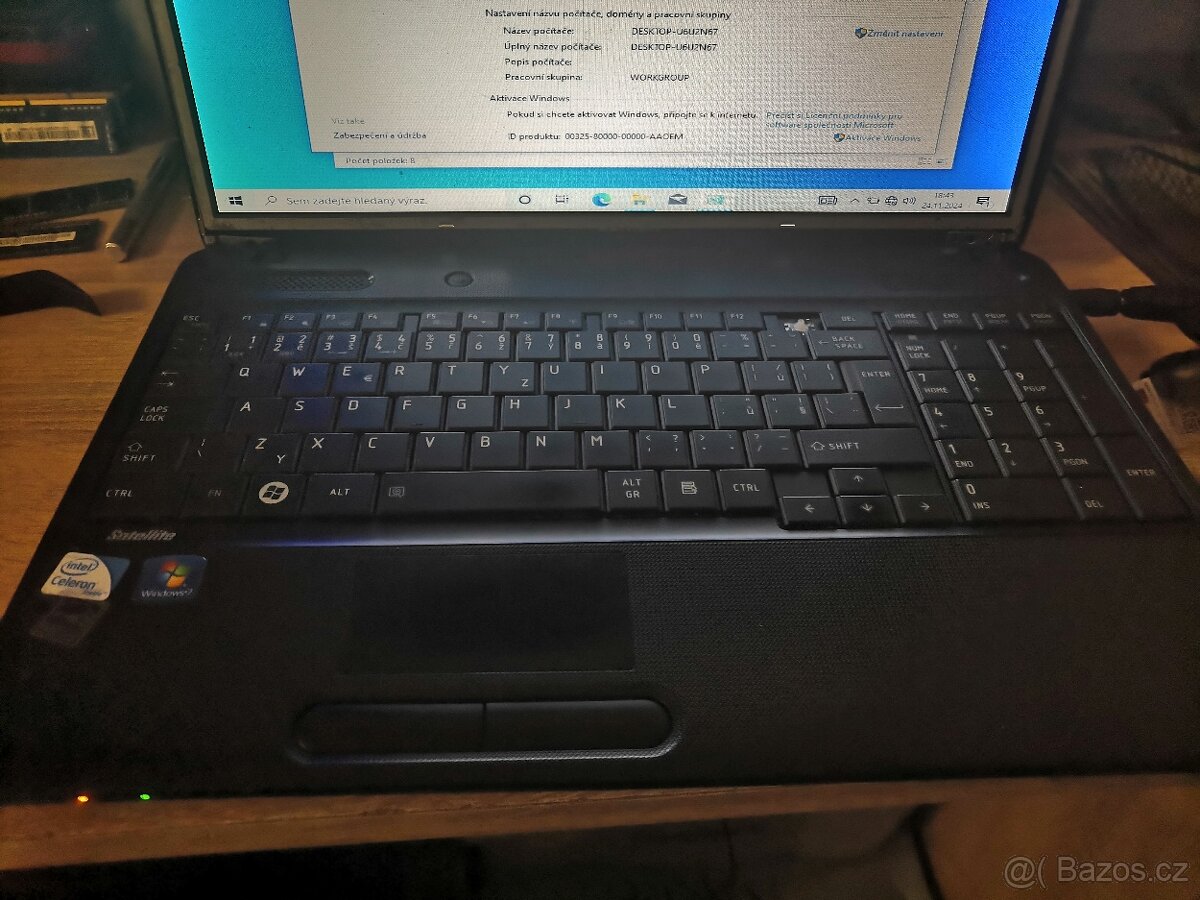 19. Toshiba satellite c650 funkční na díly/opravu