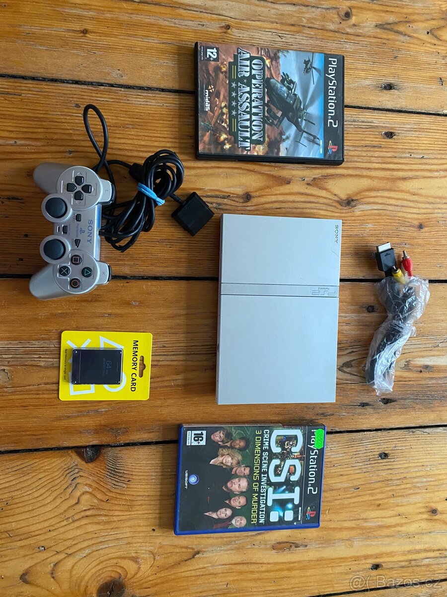 Playstation 2 PS2 konzole 2x hra, ovladač