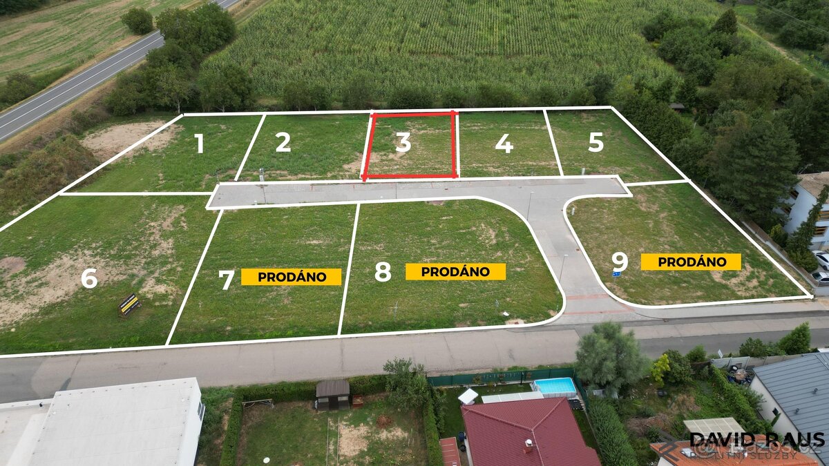 Prodej stavebního pozemku (600 m2), ul. Štefánikova, Rajhrad