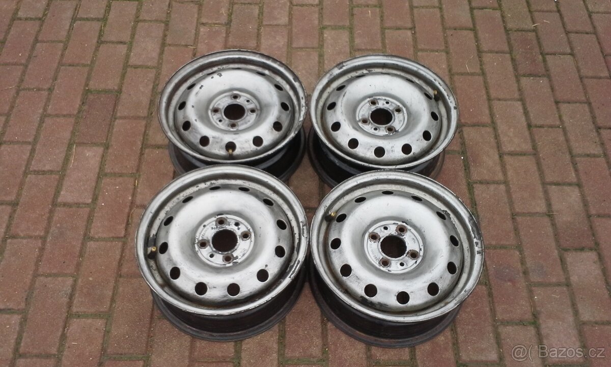 4x Disky 14" FIAT, LANCIA,  PĚKNÉ černé plechové 5,5x14