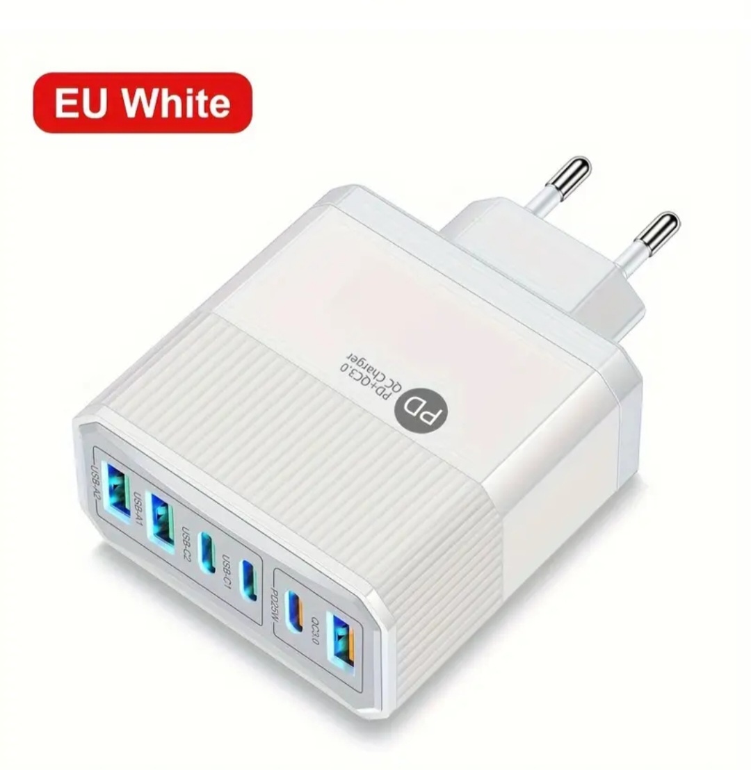 40W adaptér s porty  3xUSB a 3xUSB-C