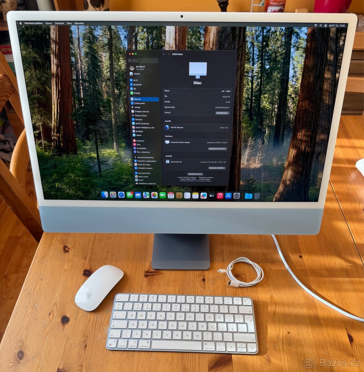 Apple iMac 24" M1 CZ Modrý 8CPU 8GPU 8GB 256GB