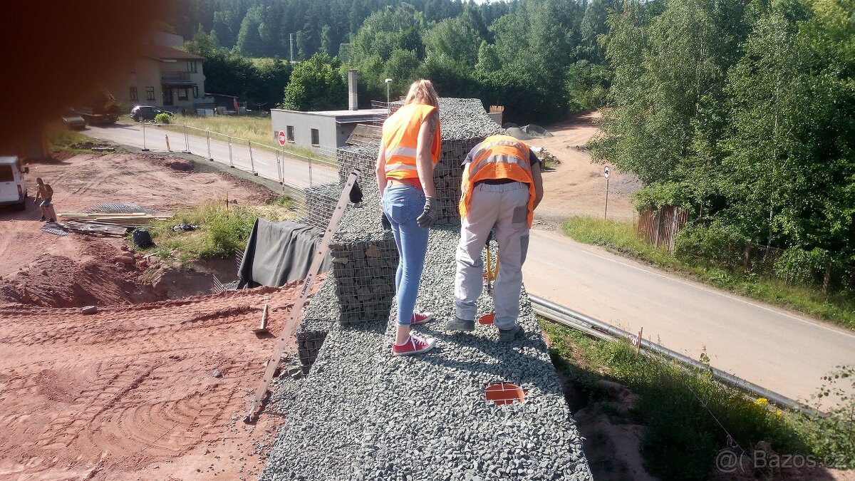 Nabídka práce - stavba gabionů - opěrné zdi, ploty