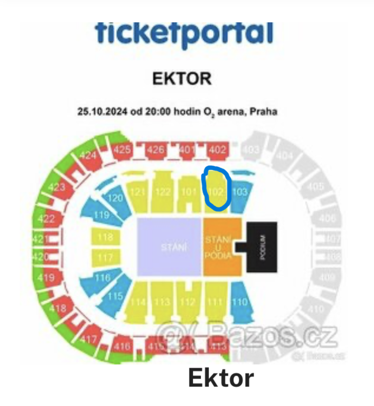 Predám lístok na Ektora - 25.10.2024 - O2 aréna