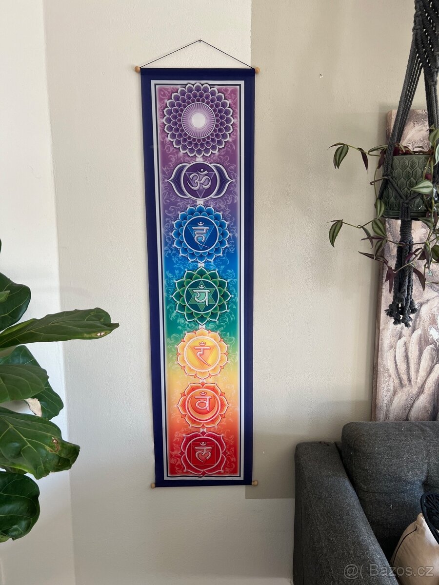 Závěsný ČAKRA banner - 122 cm x 31 cm dovoz z USA.