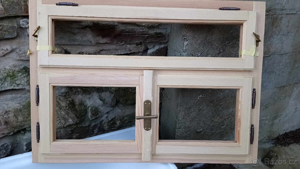 Nová dřevěná borová okna včetně dvojskla - SLEVA
