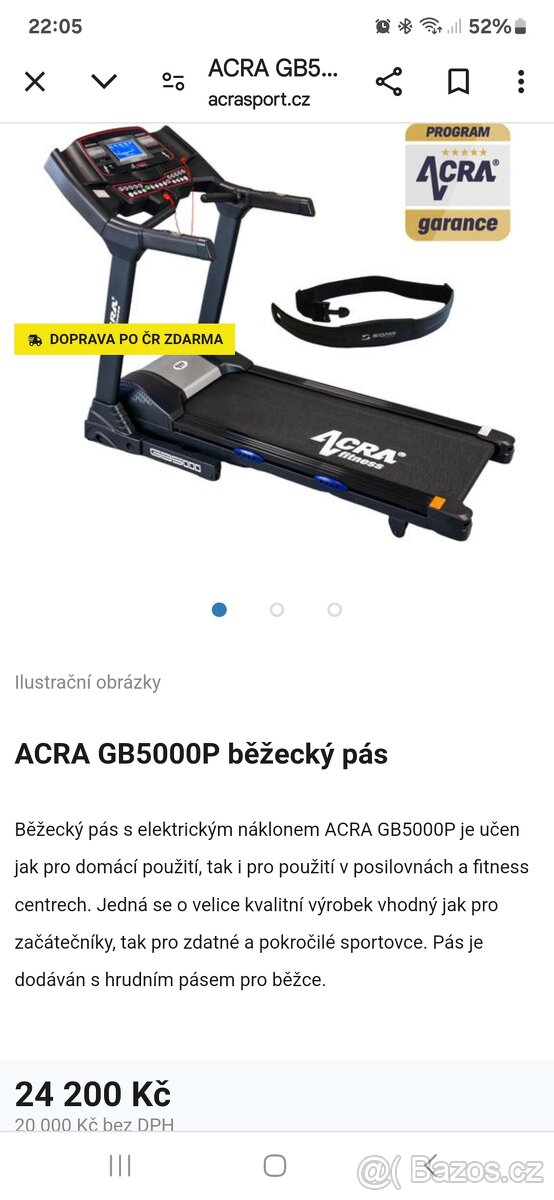 ACRA GB5000P běžecký pás,nosnost 180kg