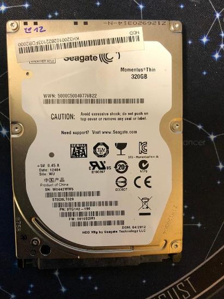 Harddisk 2,5" 320GB Seagate Momentus Thin SATA II