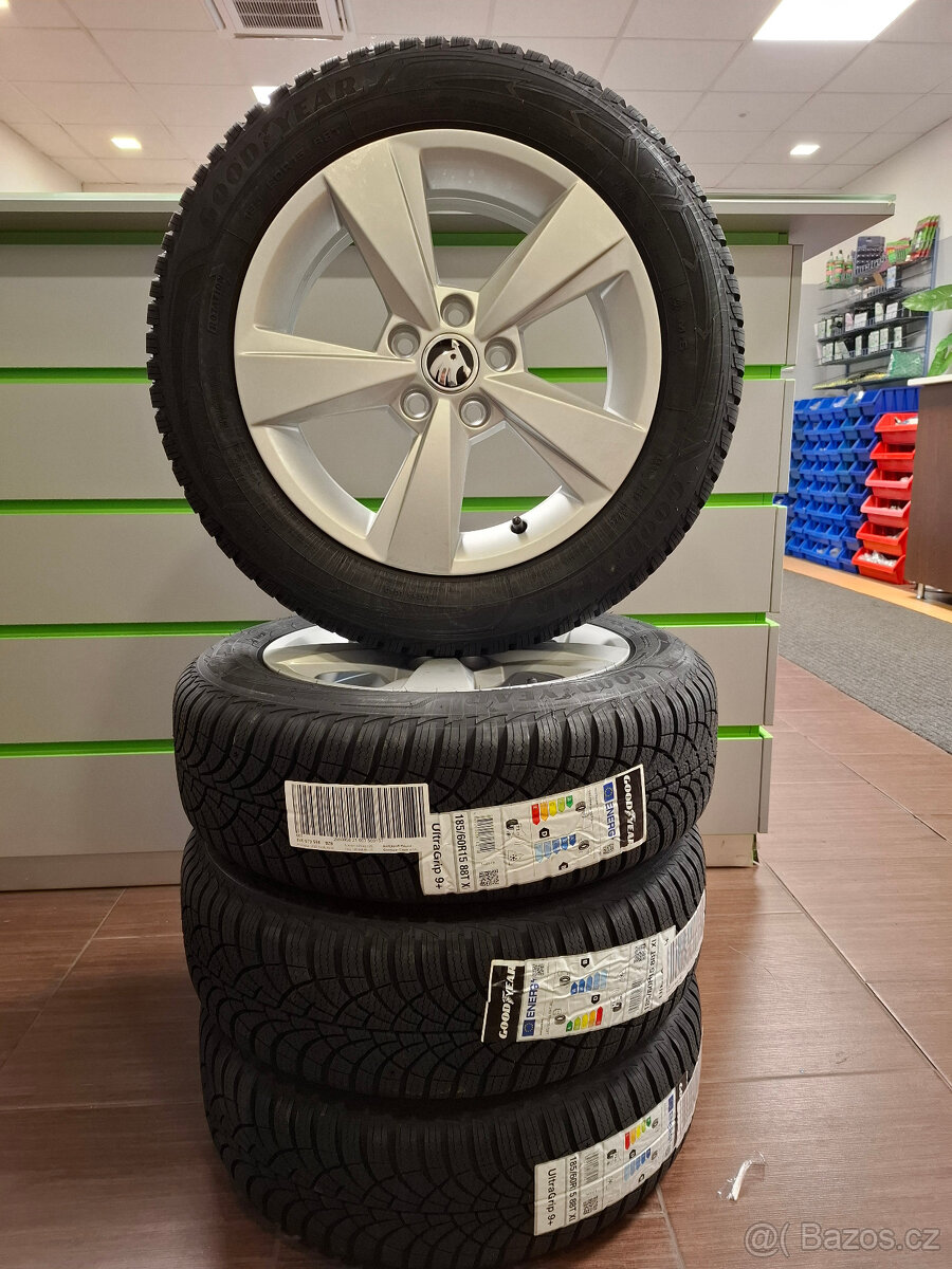 Nová zimní sada Škoda Fabia III, Rapid 185/60 R15 Goodyear