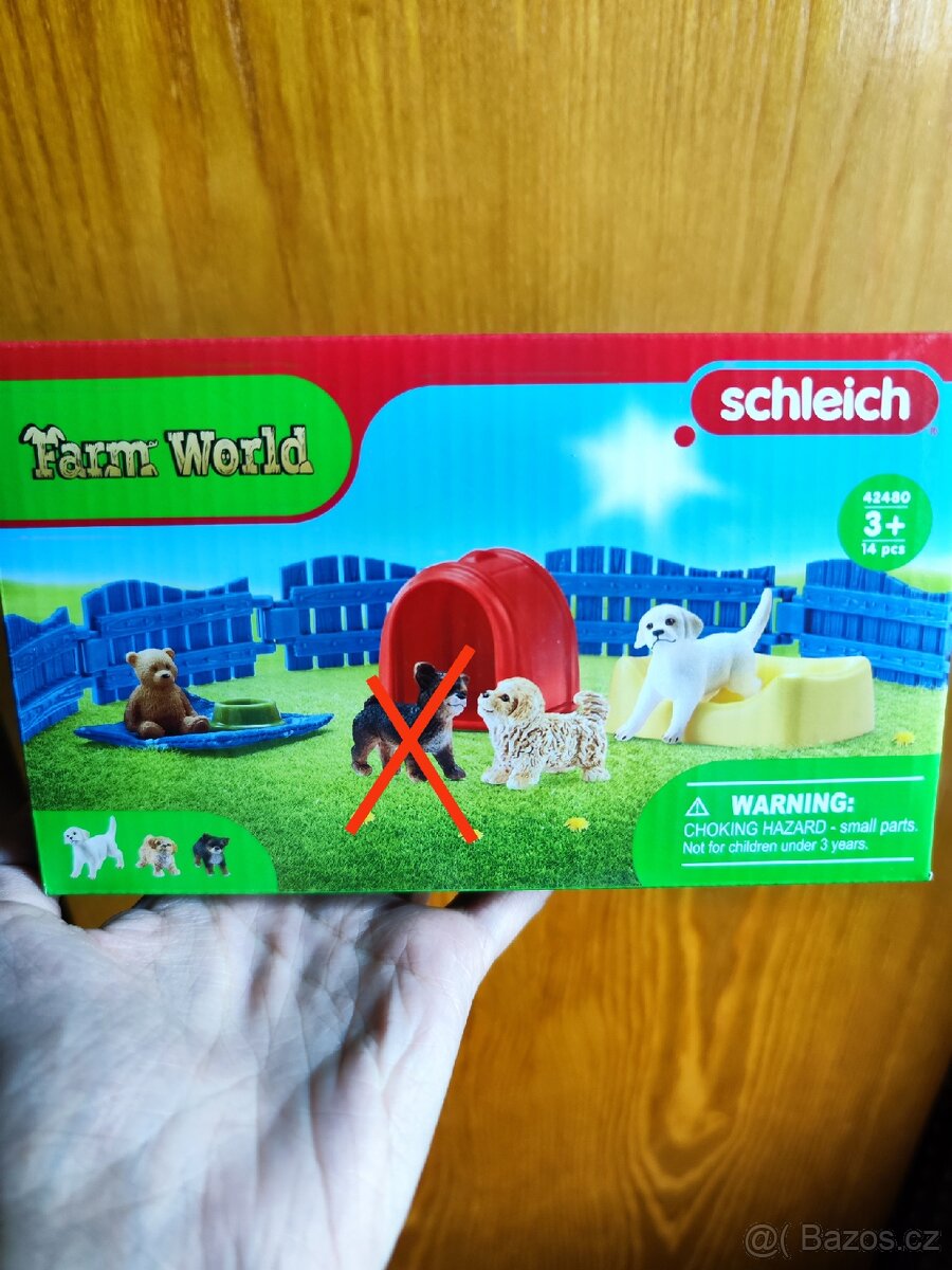 Schleich ohrádka se štěňátky