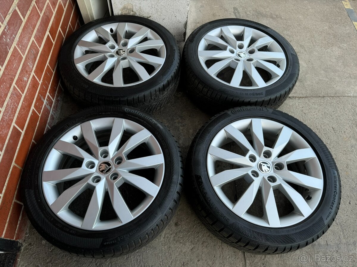 Alu 17" 5x112, škoda "Crystal ", zimní 90% O3