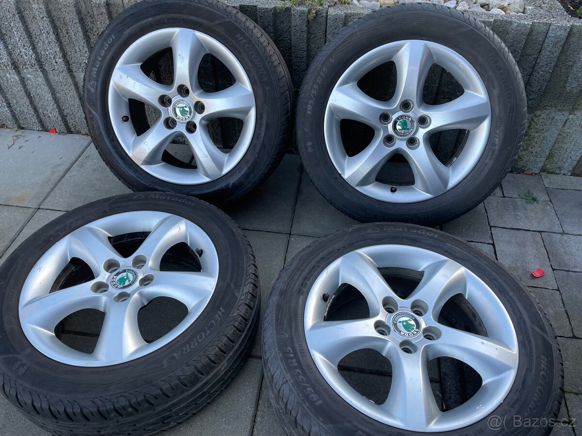 Alu kola 5x100 včetně letních pneu 195/55R15