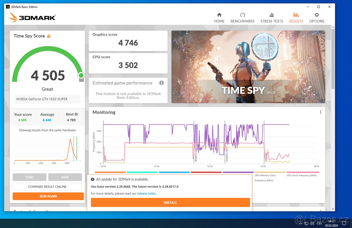 Levny herni PC: Intel 4jadro,16GB DDR4,GTX1650Super,2TB SSD