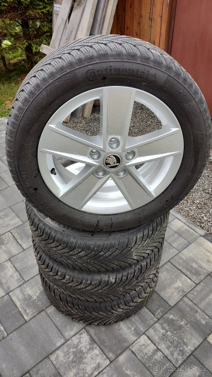 Alu kola 5x112, 6Jx16, ET48, zimní pneu 205/55/R16