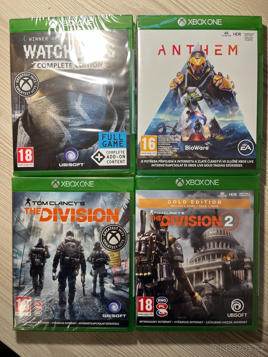 XBox One hry, nové, nerozbalené - 4x