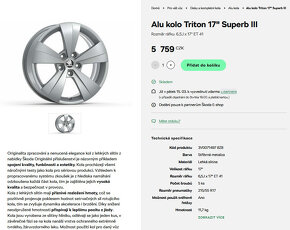 17" 5x112 ALU KOLA ŠKODA SUPERB III – TRITON - TOP - 10