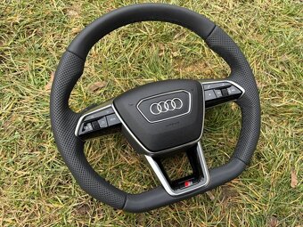 AUDI sportovy S volant kozeny zrezany perforovany - 10